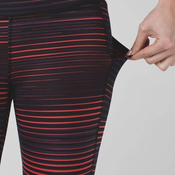 Lululemon | Pace Rival Crop Orange Coral Striped Mid Rise Athletic Leggings - Picture 3 of 14